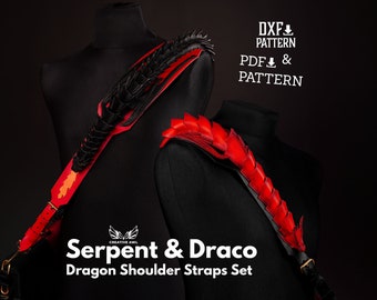 PDF & DXF Leather Dragon Straps PDF Pattern Set