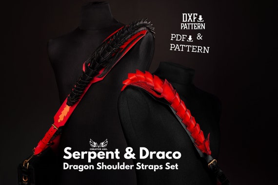 PDF & DXF Leather Dragon Straps PDF Pattern Set