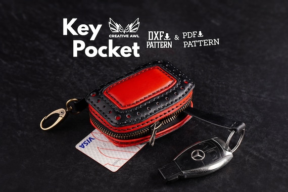 PDF & DXF Leather Key Pocket - PDF Pattern