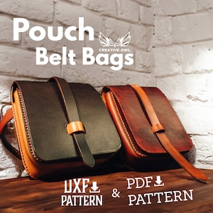 Patrón de bolso de cuero PDF & DXF - Patrón de bolso de cadera - Patrón de cuero - Bolso de cinturón Patrón PDF - Plantilla de cuero - Patrón de bolso