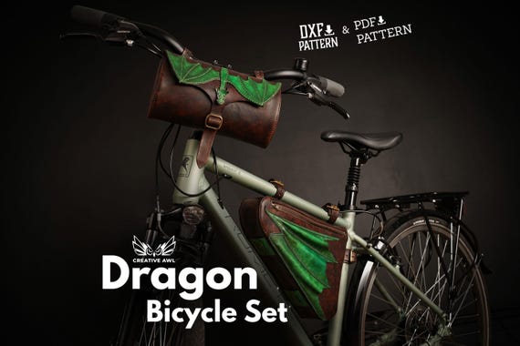 PDF & DXF Leather Dragon Bicycle Set PDF Pattern - Template
