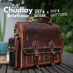 PDF & DXF Patrón Maletín Chudlay - Patrón bolso bandolera cuero - Plantilla Pdf cuero - Bolso Messenger - Patrones cuero