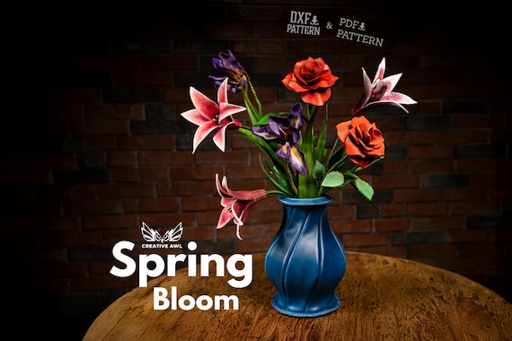 Spring Bloom Pattern (PDF & DXF) Leather DIY