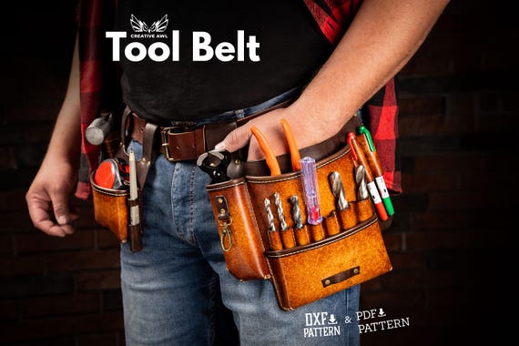 PDF & DXF Tool Belt pattern - Leather Patterns - Leather Template - Leather PDF Pattern