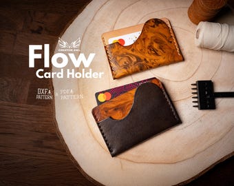 Flow Card Holder Pattern: DIY Wallet Template (PDF & DXF)