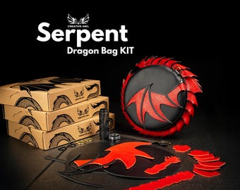 Kit fai da te drago serpente fai da te - Pelle italiana naturale - Vacchetta - Set creativo