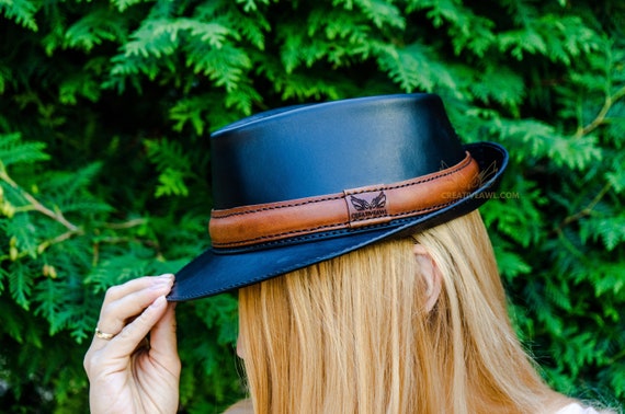 Leather trilby hat hotsell