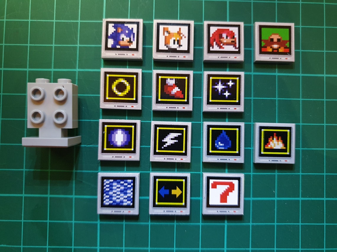 Sonic the Hedgehog LEGO Custom Monitor Powerup LEGO Ideas Etsy