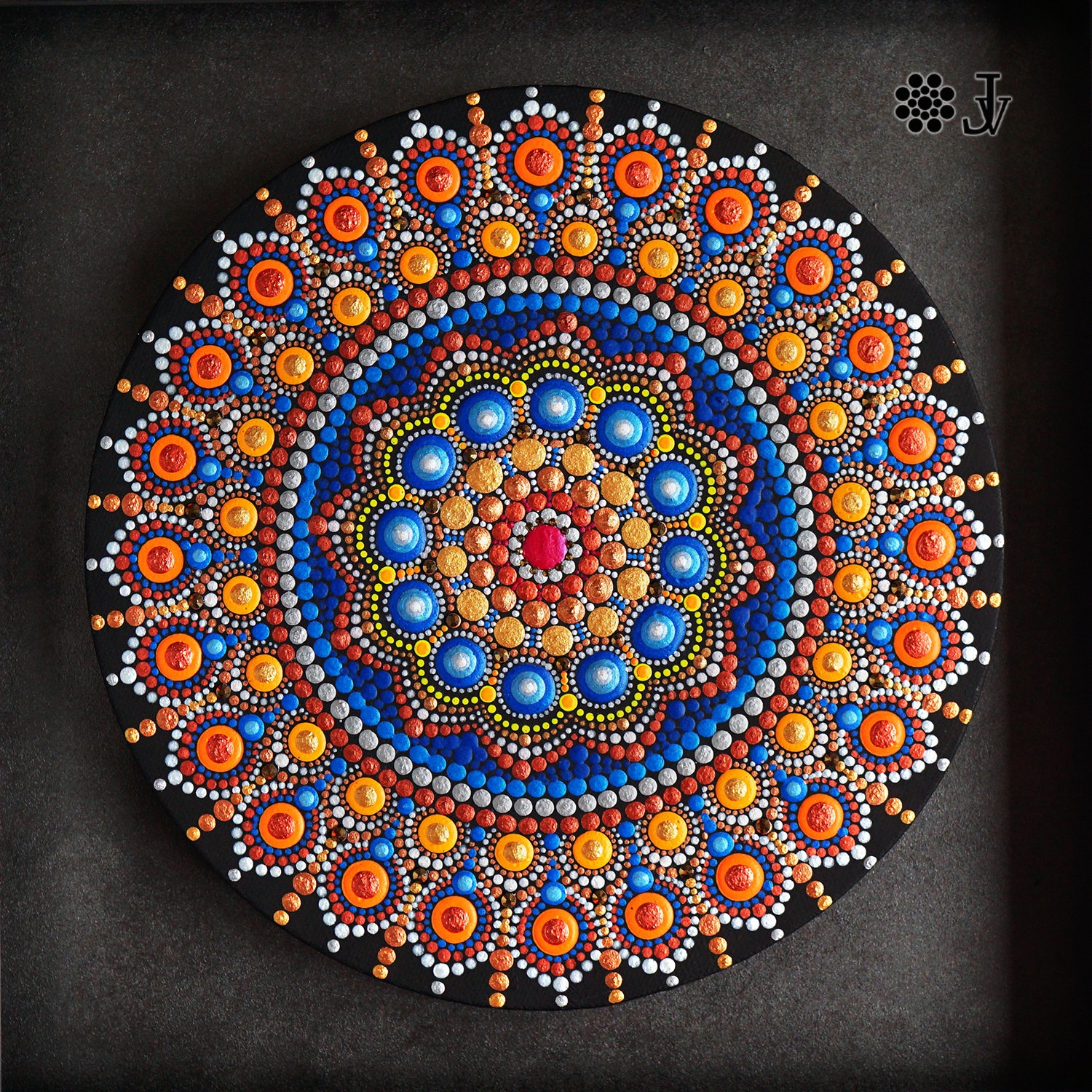 Mandala Dot Art Home Boho Decor Acrylic Paint on Round Canvas Framed Elegant Mandala Wall Art Mandala Hand Painting Great Gift. Etsy Canada