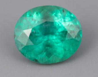 IG* 1.37 ct  Natural Zambian Emerald 8x7 Oval GIA Cert Option