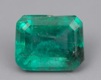 IG* 1.59 ct  Natural Zambian Emerald 8x6 GIA Cert Option