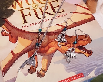 Drakensieradenset (enkele oorbellen of ketting) geïnspireerd op Wings of Fire