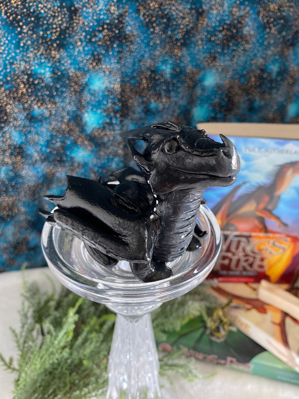 Starflight the Nightwing Dragon Wings of Fire Inspired Clay | Etsy