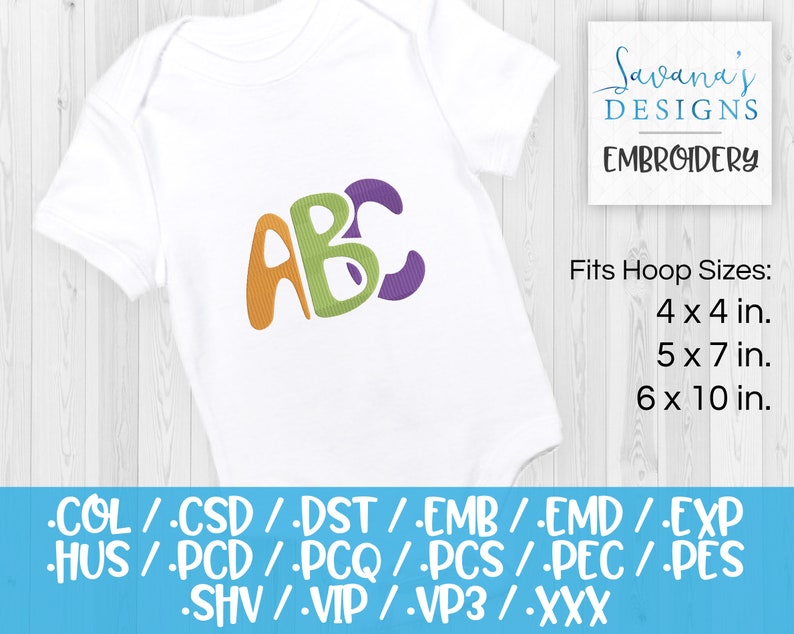 ABC Embroidery Designs Csd Machine Embroidery Nursery Embroidery Emb Files Dst Embroidery Pattern Vp3 Pes Baby Embroidery