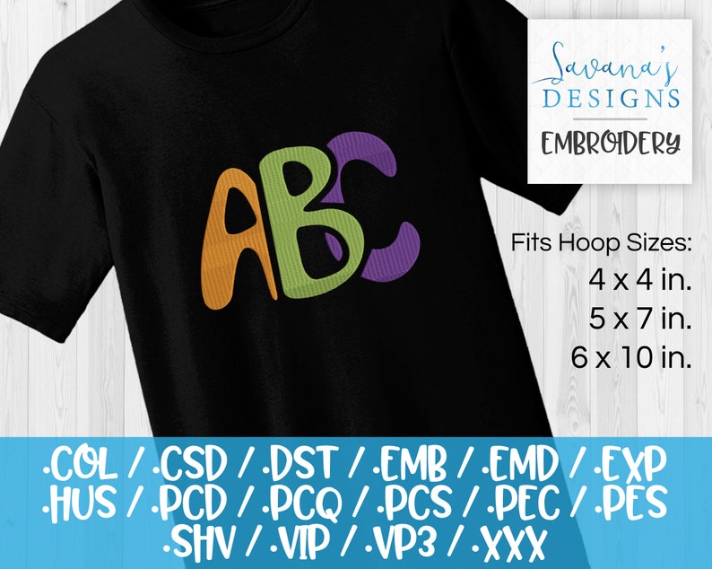 ABC Embroidery Designs Csd Machine Embroidery Nursery Embroidery Emb Files Dst Embroidery Pattern Vp3 Pes Baby Embroidery
