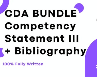 CDA cs III + Bibliography BUNDLE - Fully Written Professional Portfolio Builder Guide Tool