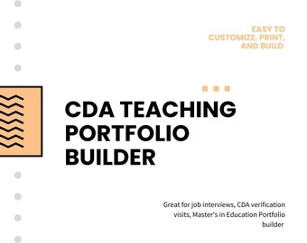CDA Teaching Portfolio Builder Guide, Google Docs, Teacher Professionals, Early Childhood/Childcare Educators