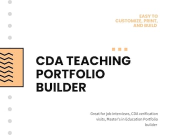 CDA Teaching Portfolio Builder Guide, Word Doc, Teacher Professionals, Early Childhood/Childcare Educators