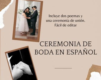 Guión predefinido para una ceremonia de boda en español (para el oficiante) Easy Wedding Ceremony Script: Pre-written, Officiant Template