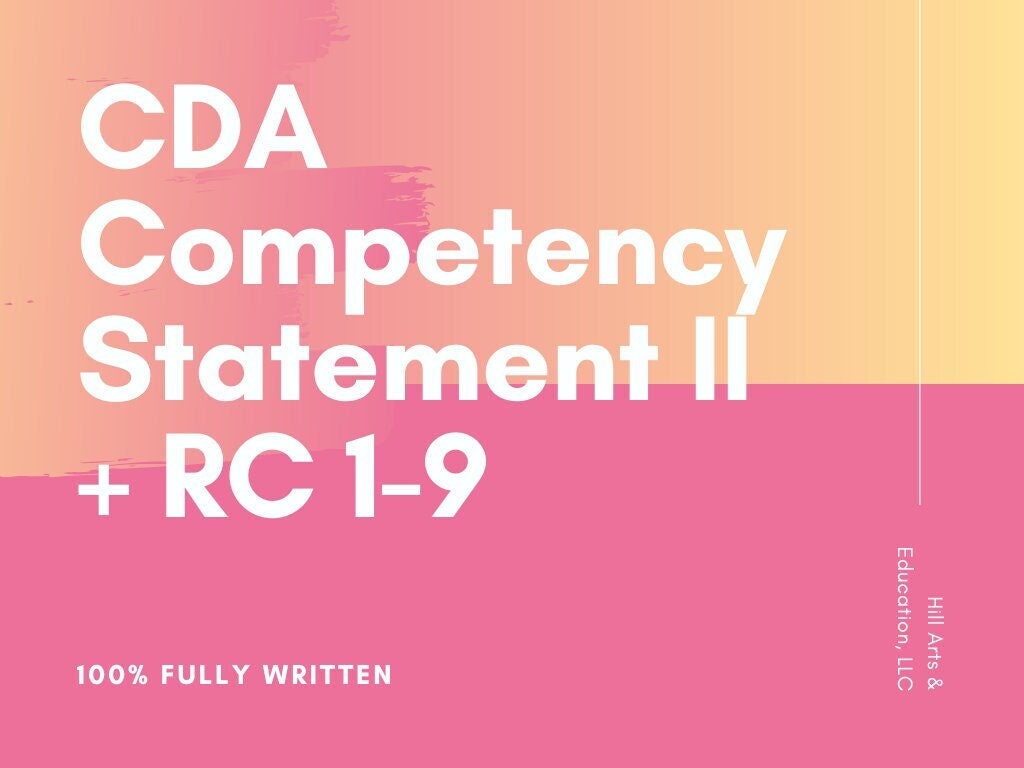 CDA fully written Competency II BUNDLE (includes rc 1-9) portfolio builder guide