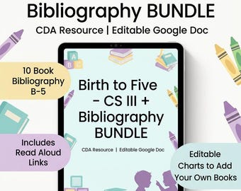 Birth to Five CDA Portfolio | Competency Statement III & Resource Collection III Fully Written Templates + 10‑Book Bibliography B‑5