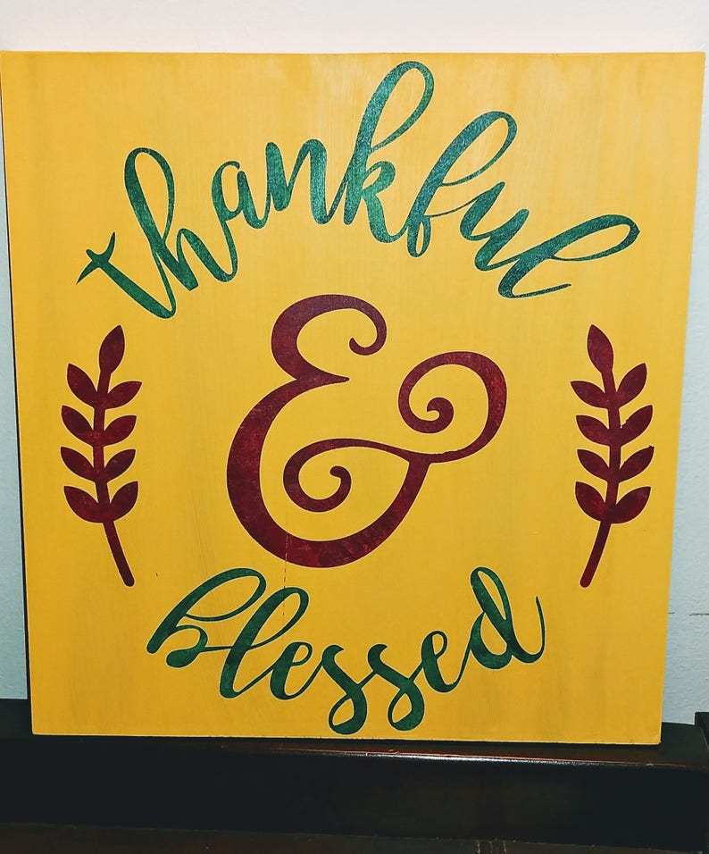 Buy Thankful & Blessed Inspirational and Motivational Wood Wall Art