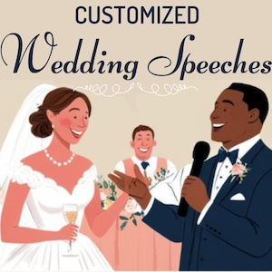 Servizio di discorsi nuziali personalizzati / Damigella d'onore / Testimone di nozze / Padre della sposa / Madre dello sposo / Parole memorabili per il matrimonio della sposa/dello sposo