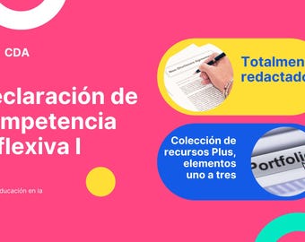 Declaración de Competencia I de CDA completamente escrita + Colección de Recursos Ítems 1-3
