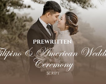 Filipino American Wedding Ceremony Script with Unity Rites | Prewritten Ceremony with Filipino Traditions