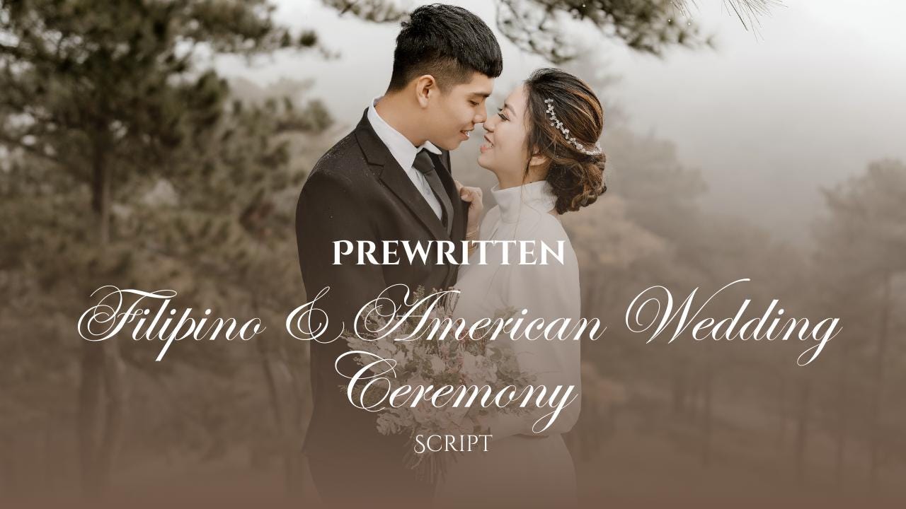Filipino American Wedding Ceremony Script With Unity Rites | Prewritten ...