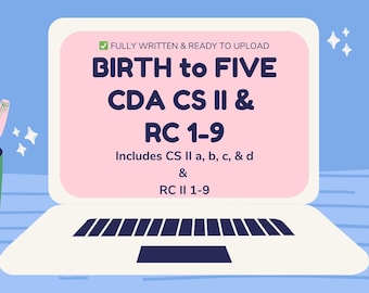 CDA Birth to Five Portfolio Competency Statement II a,b,c,d + Resource Collection II 1-9 Bundle | Done-for-you | Digital Upload Ready