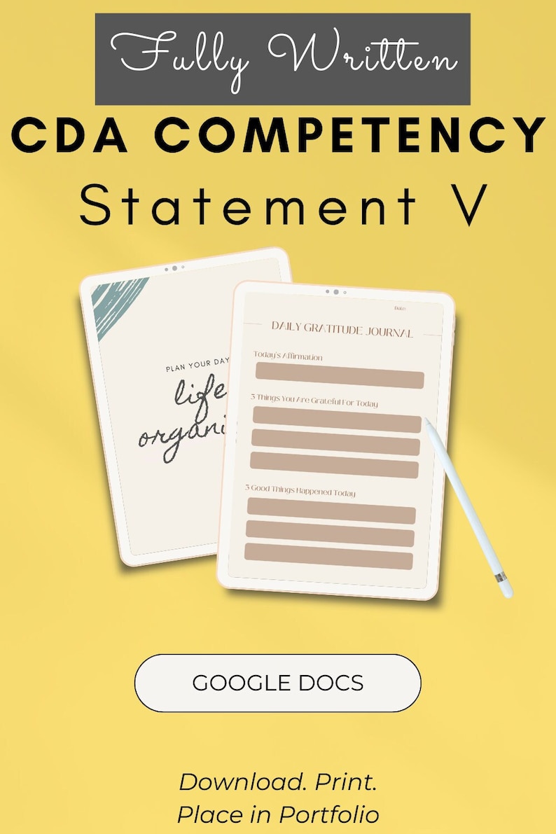 Fully Written CDA Competency V Statement + RC V Portfolio Builder Early ...