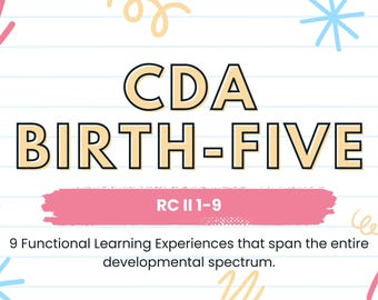 CDA Portfolio Resource Collection II | Birth to Five Infant Toddler Preschool | 9 Functional Learning Experiences | RCII Items 1-9 Template
