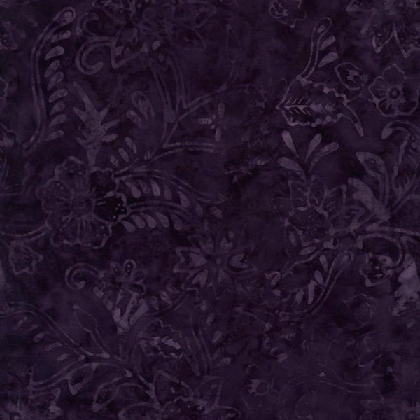 Timeless Treasures Tonga Batiks Deep in the Woods Grape // Quilting Fabric // 100% Cotton // Purple Batik Fabric