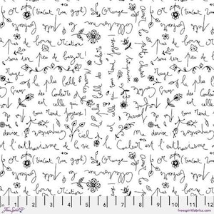 Writing On The Wall Lettres by Freespirit Fabrics // Quilting Cotton // Cotton Woven // 100% cotton // Handwriting Fabric