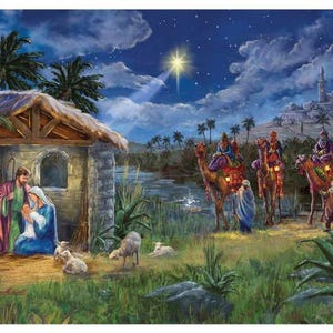 Christmas Wishes Nativity Panel by Riley Blake Fabrics // 100% quilting cotton // Quilt Panel // Christmas Panel