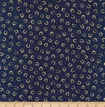 Western COWBOY Horse Shoe Fabric 2 Yard Sewing Cloth Country Craft Material  36"W