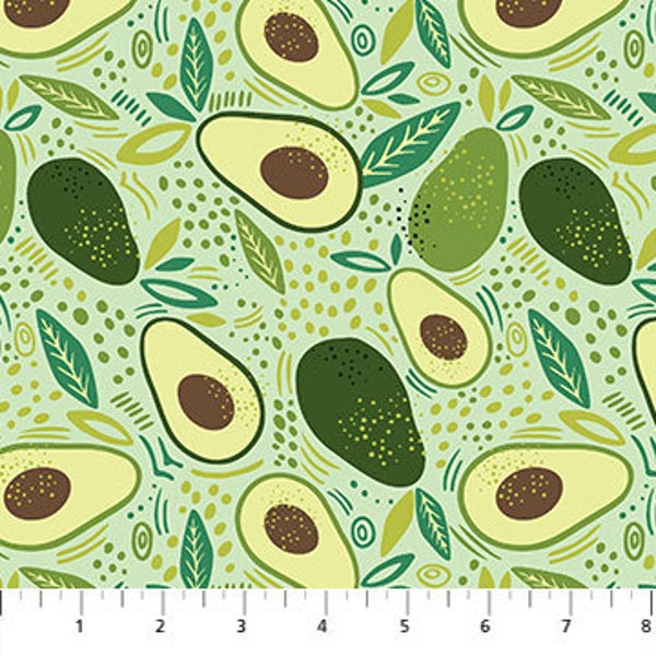 Avocado Love by Northcott Fabric // Quilting Cotton // Cotton Woven // 100% cotton // Food Fabric