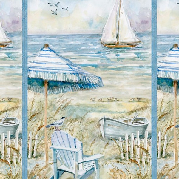 Beach Fabric Panel Etsy