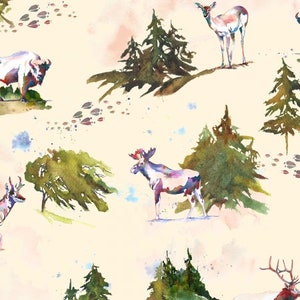 Wild and Wonderful Wherever I May Roam Hot Spring by RJR Fabrics // Quilting Cotton // Cotton Woven // 100% cotton // Wildlife Fabric