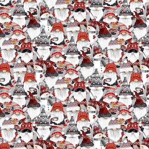 Packed Nordic Gnomes and Snowman by Timeless Treasures Fabric // 100% cotton // Quilting Fabric // Christmas Fabric