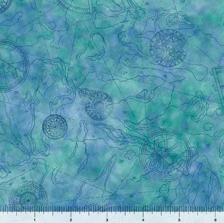 This & That Favorites - Map Blue by QT Fabrics // Quilting Cotton ...