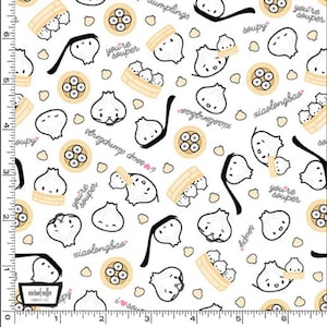 Michael Miller Soup Dumplings // 100% quilting cotton // Food Fabric