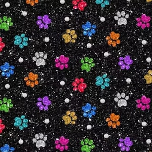 Diva Pups Black Paw Prints by Henry Glass Fabric // Quilting Cotton // Cotton Woven // 100% cotton // Dog Fabric