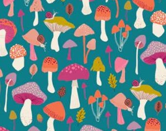 Woodland Wander Mushrooms by Dashwood Studios // Quilting Cotton // Cotton Woven // 100% cotton // Fungi Fabric