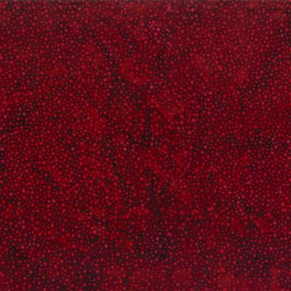 Hoffman Batiks Red Velvet Bali Dots Batik // Quilting Fabric // 100% Cotton // Polka Dot Fabric // Red Batik