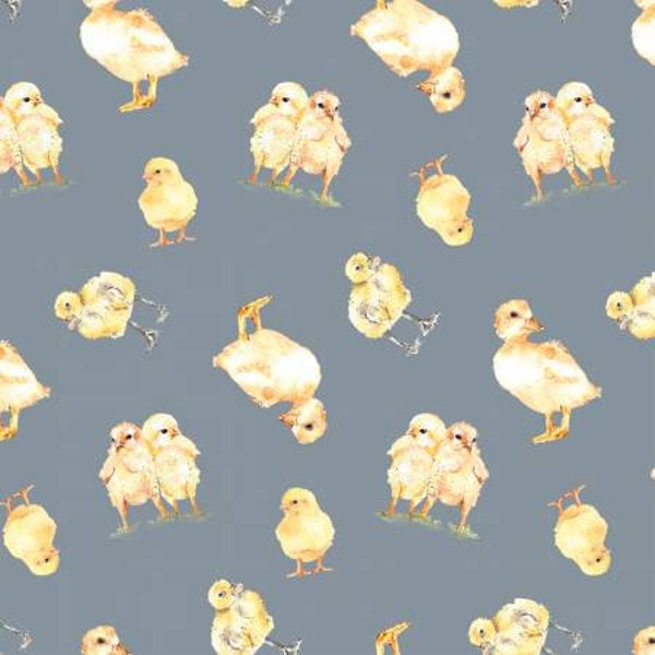 Farm Life Chicks by Clothworks Fabric // Quilting Cotton // Cotton Woven // 100% cotton // Farm Fabric