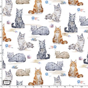 Michael Miller - Paws Up! Feline Good Fabric // Quilting Cotton // Cotton Woven // 100% cotton // Cat Fabric