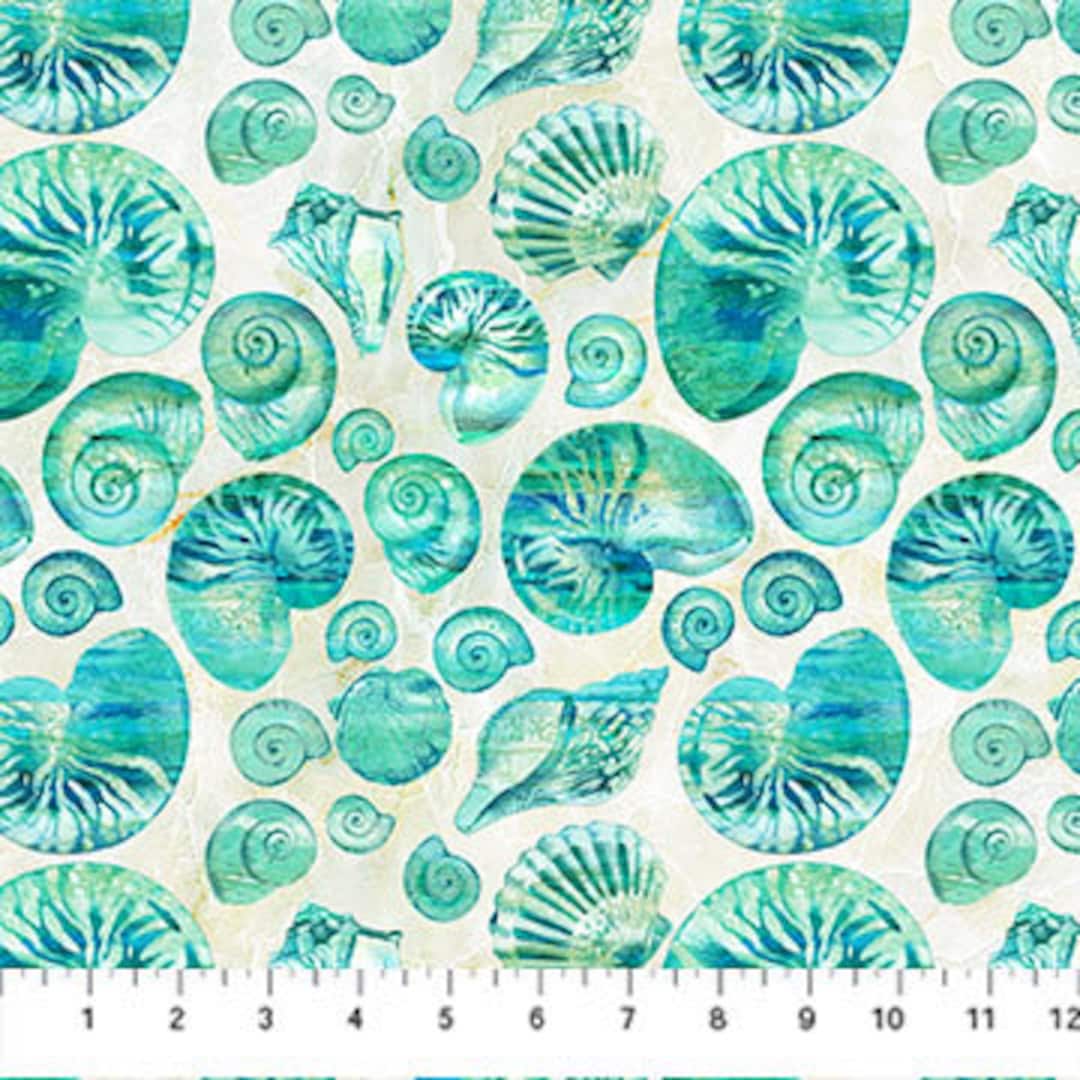 Vitamin Sea Tossed Shells Cream by Northcott Fabrics // Quilting Fabric