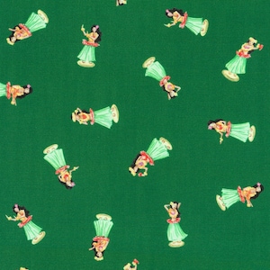 Mini Road Trip - Hawaiian Girl by Robert Kaufman Fabrics // 100% quilting cotton // Tropical Fabric // Hula Dancers